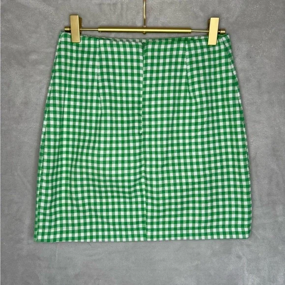 Love on a Hanger Green and White Checkered Mini Skirt - Picture 2 of 4
